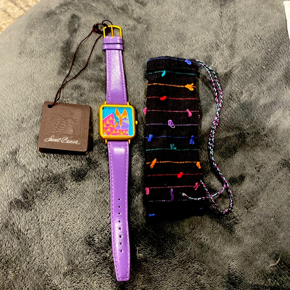 Rare Vintage Laurel Burch Wild Cat Watch. Needs battery.